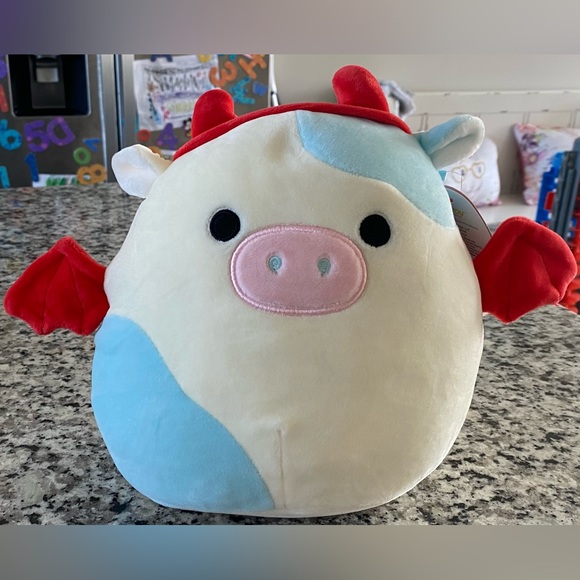 •NWT•Squishmallows Belana The Cow with Devil Bat Costume Halloween Plush - Picture 11 of 13